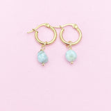 Larimar Earrings, Natural Gemstone Jewelry, N5115