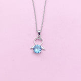 Silver Guardian Angel Charm Necklace, Cubic Zirconia Jewelry, N2335
