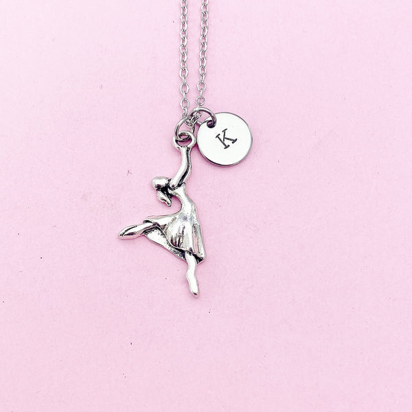 Silver Ballet Dance Charm Necklace, N1700A