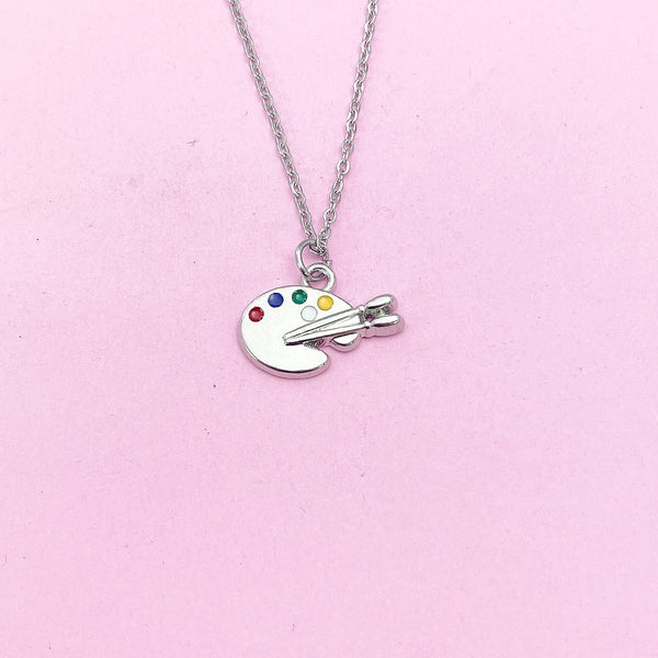 Silver Artist Palette Necklace, N376