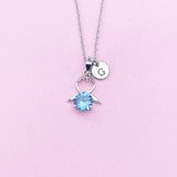 Silver Guardian Angel Charm Necklace, Cubic Zirconia Jewelry, N2335A