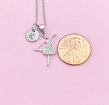Silver Ballet Dance Charm Necklace, N1039