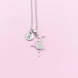 Silver Ballet Dance Charm Necklace, N1039