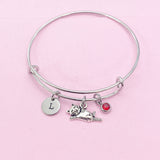 Silver Cute Cat Charm Bracelet, N976C