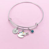 Artist Palette Paint Charm Bracelet, N376B