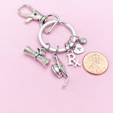 Graduation Charm Keychain, Rx Diploma, Initial Charm, Personalized Gift