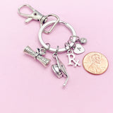 Graduation Charm Keychain, Rx Diploma, Initial Charm, Personalized Gift
