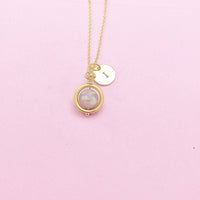 Gold Natural Plum Blossom Tourmaline Necklace, Gemstone Jewelry N4299