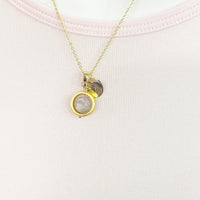 Gold Natural Plum Blossom Tourmaline Necklace, Gemstone Jewelry N4299
