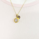Gold Natural Plum Blossom Tourmaline Necklace, Gemstone Jewelry N4299