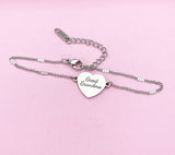 Silver Great Grandma Heart Charm Bracelet, Personalized Gift