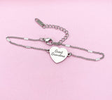 Silver Great Grandma Heart Charm Bracelet, Personalized Gift