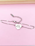 Silver Great Grandma Heart Charm Bracelet, Personalized Gift