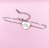 Silver Great Grandma Heart Charm Bracelet, Personalized Gift