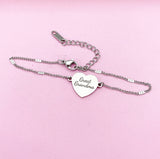 Silver Great Grandma Heart Charm Bracelet, Personalized Gift