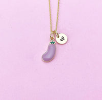 Gold Eggplant Necklace, Personalized Gift, N3573