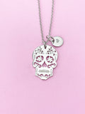 Sugar Skull Halloween Charm Necklace, N144