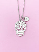 Sugar Skull Halloween Charm Necklace, N144