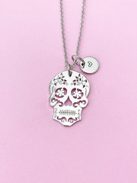 Sugar Skull Halloween Charm Necklace, N144