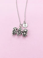 Three Monkeys Charm Necklace, N4375