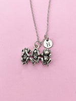 Three Monkeys Charm Necklace, N4375