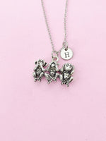 Three Monkeys Charm Necklace, N4375