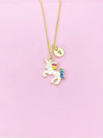 Unicorn Necklace, Rainbow Unicorn, N4358