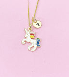 Unicorn Necklace, Rainbow Unicorn, N4358