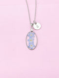Silver Forget Me Not Charm Necklace, Gold in Option, N5558