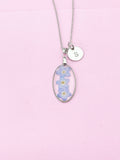 Silver Forget Me Not Charm Necklace, Gold in Option, N5558