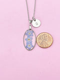 Silver Forget Me Not Charm Necklace, Gold in Option, N5558