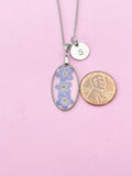Silver Forget Me Not Charm Necklace, Gold in Option, N5558