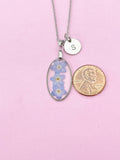 Silver Forget Me Not Charm Necklace, Gold in Option, N5558