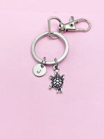 Turtle Charm Keychain in Silver, Turtle Love Pet Gifts Ideas, AN5574