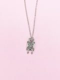 Torah Scroll Star of David Charm Necklace, Silver Tone Pendant