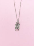 Torah Scroll Star of David Charm Necklace, Silver Tone Pendant
