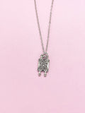 Torah Scroll Star of David Charm Necklace, Silver Tone Pendant