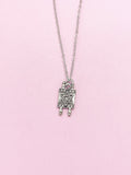 Torah Scroll Star of David Charm Necklace, Silver Tone Pendant