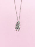Torah Scroll Star of David Charm Necklace, Silver Tone Pendant