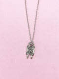 Torah Scroll Star of David Charm Necklace, Silver Tone Pendant
