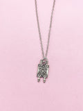 Torah Scroll Star of David Charm Necklace, Silver Tone Pendant