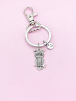 Silver Owl Charm Keychain, AN2118