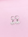 Silver Comedy Tragedy Drama Mask Charm Earrings, Mardi Gras Charms, AN124