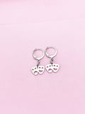 Silver Comedy Tragedy Drama Mask Charm Earrings, Mardi Gras Charms, AN124