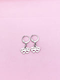 Silver Comedy Tragedy Drama Mask Charm Earrings, Mardi Gras Charms, AN124