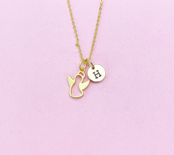 Gold Guardian Angel Charm Necklace, N3032