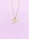 Gold Guardian Angel Charm Necklace, N3032