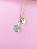 Ping Pong Racket Necklace, Table Tennis Bat Charm Necklace Gift, N4356