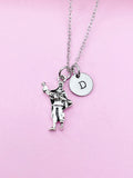 Fisherman Charm Necklace, Initial Pendant, Personalized Gift