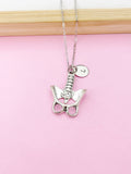 Silver Anatomical Human Anatomy Pelvis Charm Necklace, N283